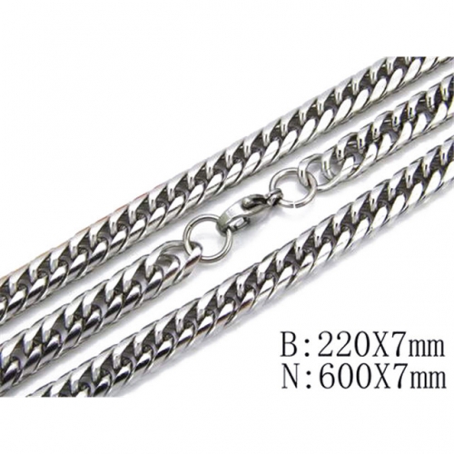 Wholesale Stainless Steel 316L Necklace & Bracelet Set NO.#BC61S0010H30