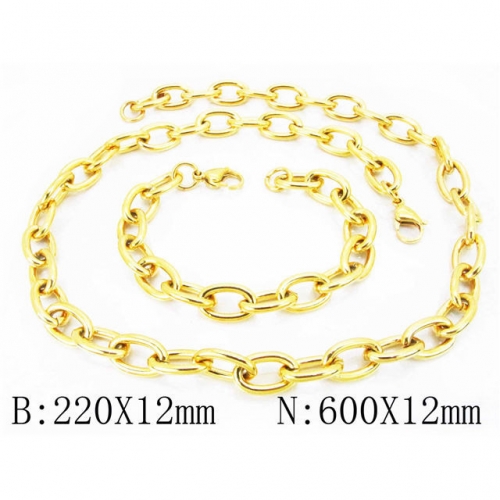 Wholesale Stainless Steel 316L 18K-Gold Jewelry Sets NO.#BC40S0293KDD