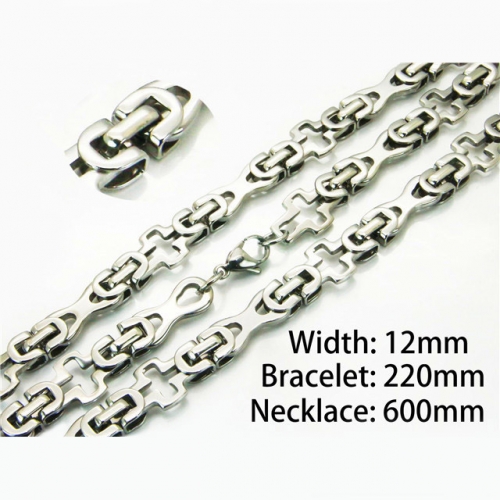 Wholesale Stainless Steel 316L Necklace & Bracelet Set NO.#BC55S0559HNZ