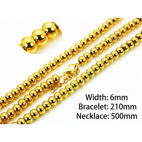 Wholesale Stainless Steel 316L 18K-Gold Jewelry Sets NO.#BC76S0368HJL