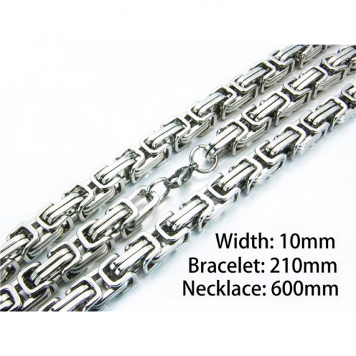 Wholesale Stainless Steel 316L Necklace & Bracelet Set NO.#BC61S0385IML