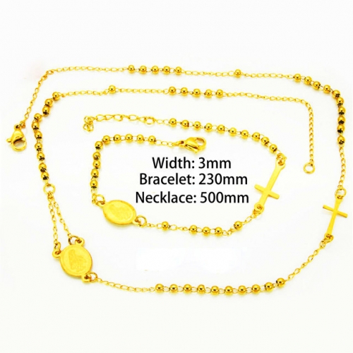 Wholesale Stainless Steel 316L 18K-Gold Jewelry Sets NO.#BC40S0266HI5