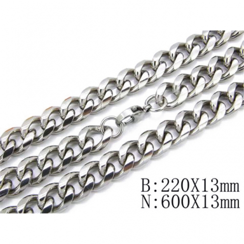Wholesale Stainless Steel 316L Necklace & Bracelet Set NO.#BC61S0009I50