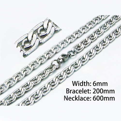 Wholesale Stainless Steel 316L Necklace & Bracelet Set NO.#BC61S0316NW