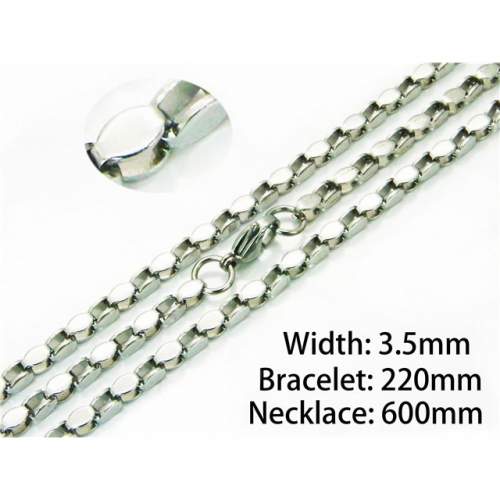 Wholesale Stainless Steel 316L Necklace & Bracelet Set NO.#BC55S0529HWW