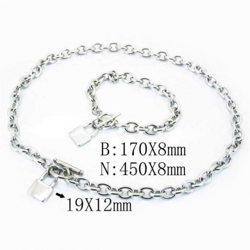 Wholesale Stainless Steel 316L Necklace & Bracelet Set NO.#BC40S0290IJR