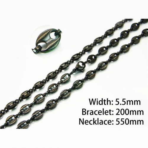 Wholesale Stainless Steel 316L Necklace & Bracelet Set NO.#BC40S0242HHL