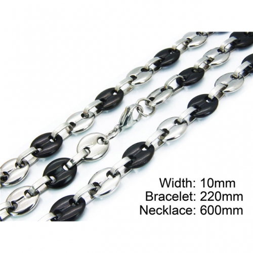 Wholesale Stainless Steel 316L Necklace & Bracelet Set NO.#BC55S0259IIE