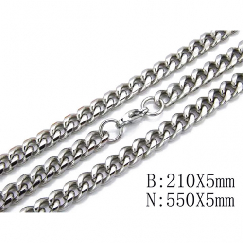 Wholesale Stainless Steel 316L Necklace & Bracelet Set NO.#BC61S0006H00