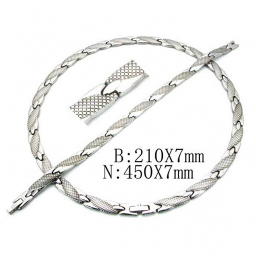 Wholesale Stainless Steel 316L Necklace & Bracelet Set NO.#BC63S0163JIZ