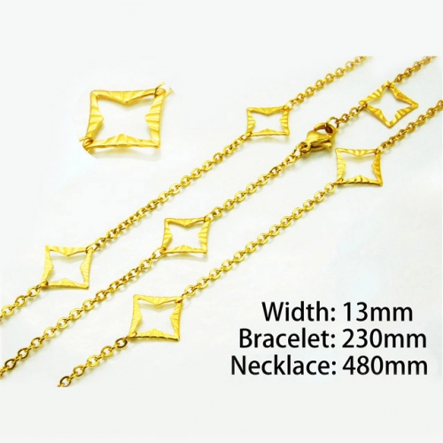 Wholesale Stainless Steel 316L 18K-Gold Jewelry Sets NO.#BC40S0220OL
