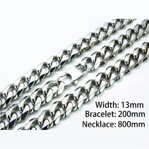 Wholesale Stainless Steel 316L Necklace & Bracelet Set NO.#BC82S0046KHC