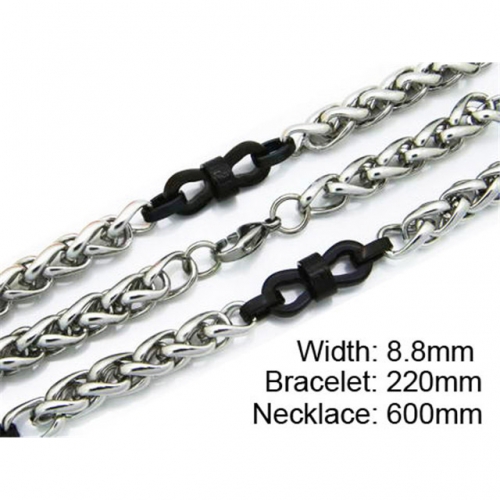 Wholesale Stainless Steel 316L Necklace & Bracelet Set NO.#BC55S0120I20