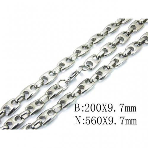 Wholesale Stainless Steel 316L Necklace & Bracelet Set NO.#BC62S0302IAA