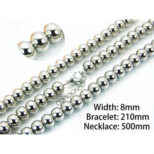 Wholesale Stainless Steel 316L Necklace & Bracelet Set NO.#BC76S0371HHF