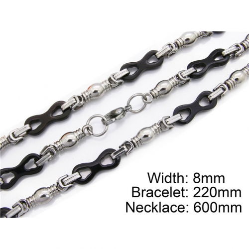 Wholesale Stainless Steel 316L Necklace & Bracelet Set NO.#BC55S0028I20