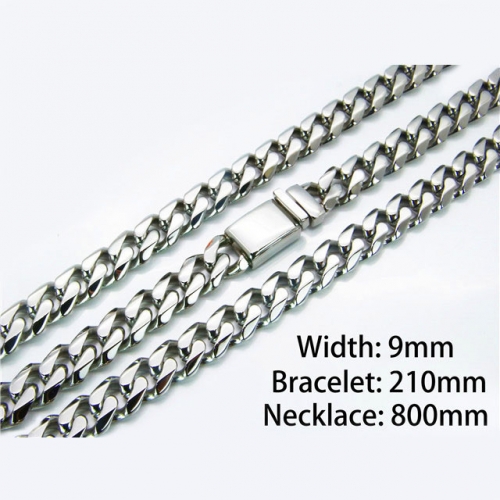 Wholesale Stainless Steel 316L Necklace & Bracelet Set NO.#BC82S0050JOQ