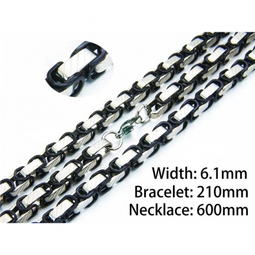 Wholesale Stainless Steel 316L Necklace & Bracelet Set NO.#BC54S0424IIT