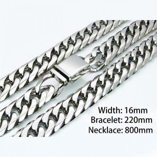 Wholesale Stainless Steel 316L Necklace & Bracelet Set NO.#BC82S0004OZZ