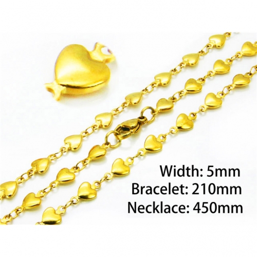 Wholesale Stainless Steel 316L Necklace & Bracelet Set NO.#BC39S0644MLZ
