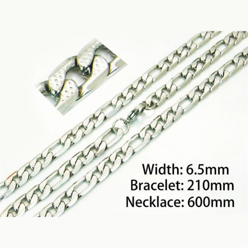 Wholesale Stainless Steel 316L Necklace & Bracelet Set NO.#BC61S0434NE