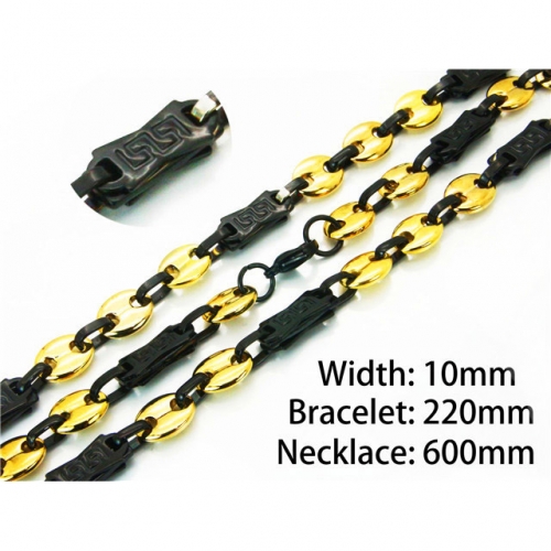 Wholesale Stainless Steel 316L Necklace & Bracelet Set NO.#BC55S0546IOW