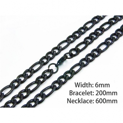 Wholesale Stainless Steel 316L Necklace & Bracelet Set NO.#BC61S0506OR