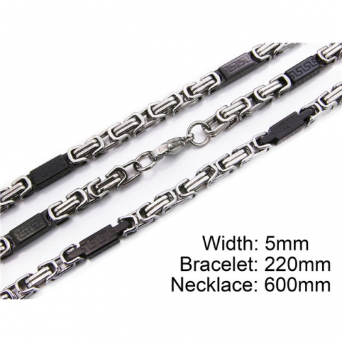 Wholesale Stainless Steel 316L Necklace & Bracelet Set NO.#BC55S0031I20