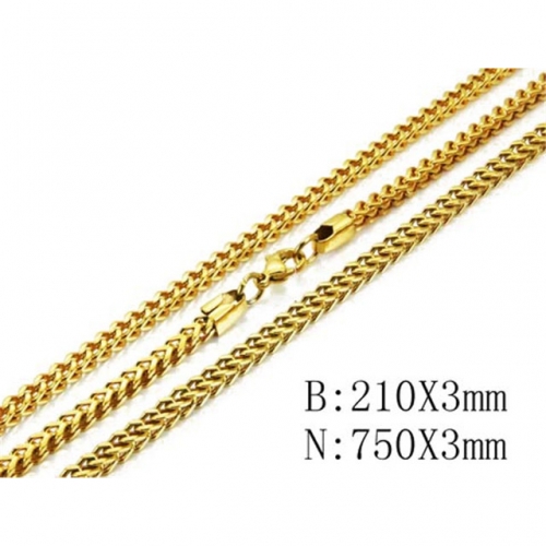 Wholesale Stainless Steel 316L 18K-Gold Jewelry Sets NO.#BC40S0283IKF