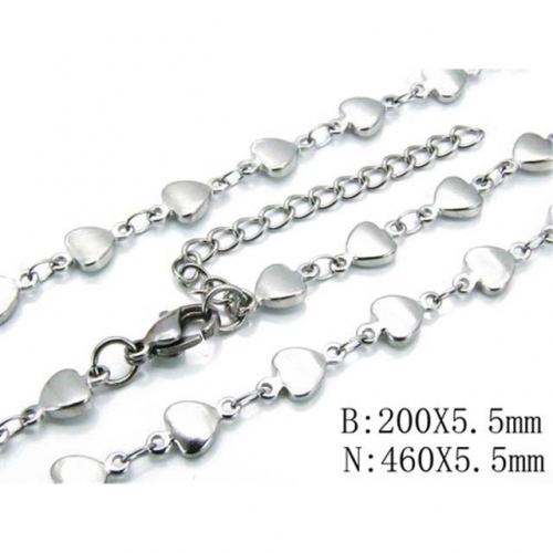 Wholesale Stainless Steel 316L Necklace & Bracelet Set NO.#BC70S0034MZ