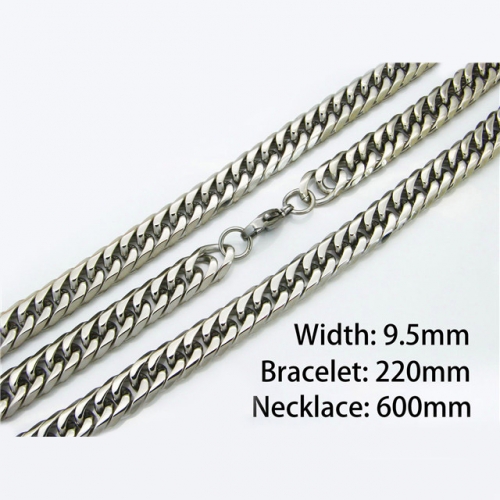 Wholesale Stainless Steel 316L Necklace & Bracelet Set NO.#BC40S0022I60