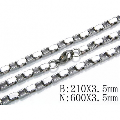 Wholesale Stainless Steel 316L Necklace & Bracelet Set NO.#BC40S0051M5