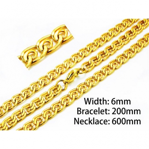 Wholesale Stainless Steel 316L 18K-Gold Jewelry Sets NO.#BC61S0319PL