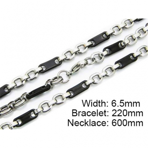 Wholesale Stainless Steel 316L Necklace & Bracelet Set NO.#BC55S0106I20