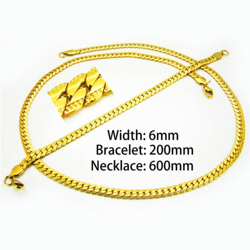 Wholesale Stainless Steel 316L 18K-Gold Jewelry Sets NO.#BC40S0209HIE