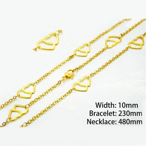 Wholesale Stainless Steel 316L 18K-Gold Jewelry Sets NO.#BC40S0218OL