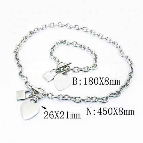 Wholesale Stainless Steel 316L Necklace & Bracelet Set NO.#BC40S0289INE