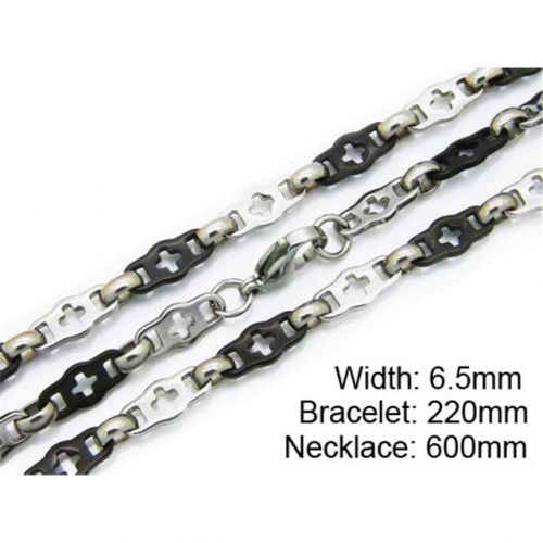 Wholesale Stainless Steel 316L Necklace & Bracelet Set NO.#BC55S0109I30