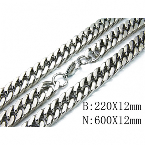 Wholesale Stainless Steel 316L Necklace & Bracelet Set NO.#BC40S0185JZZ