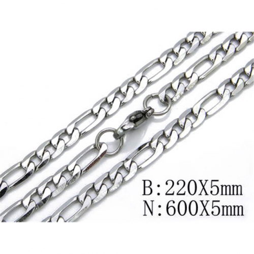 Wholesale Stainless Steel 316L Necklace & Bracelet Set NO.#BC40S0203N0