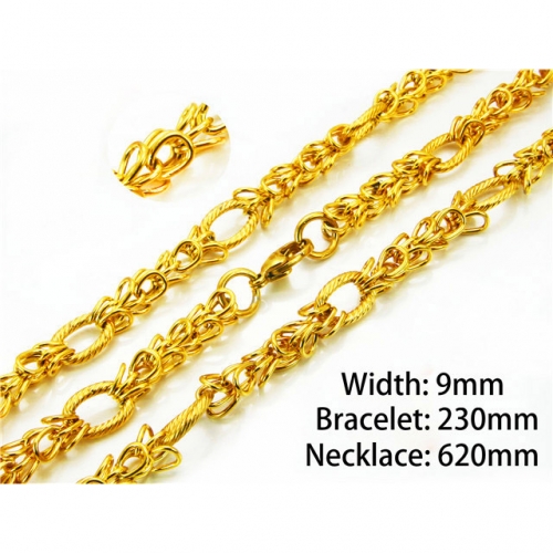 Wholesale Stainless Steel 316L 18K-Gold Jewelry Sets NO.#BC40S0233JHF