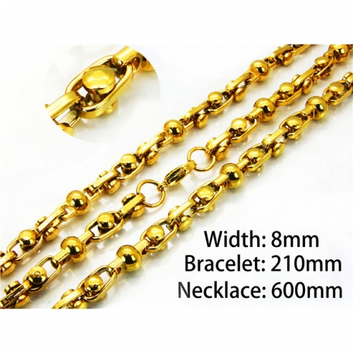 Wholesale Stainless Steel 316L 18K-Gold Jewelry Sets NO.#BC55S0522ILX