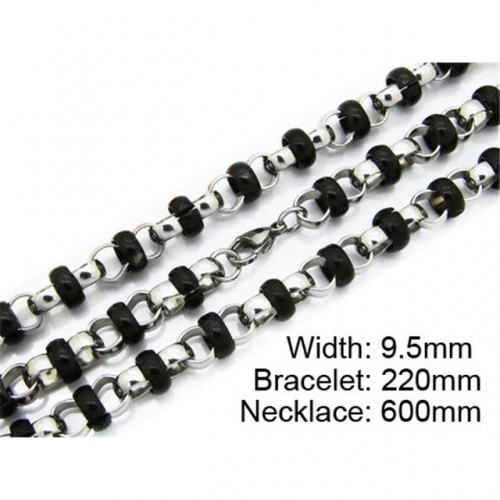 Wholesale Stainless Steel 316L Necklace & Bracelet Set NO.#BC55S0115I30