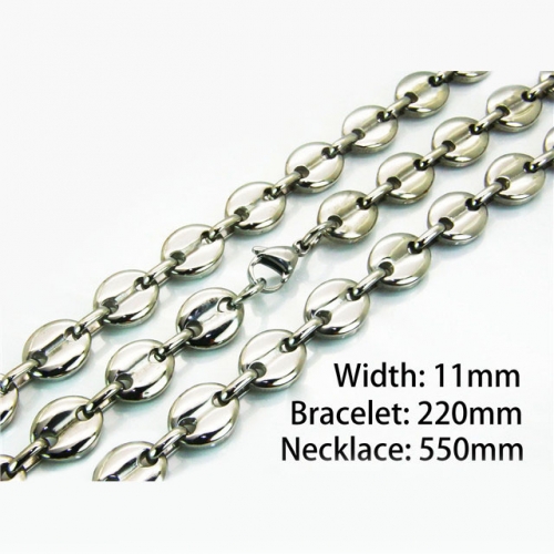 Wholesale Stainless Steel 316L Necklace & Bracelet Set NO.#BC08S0100IHT