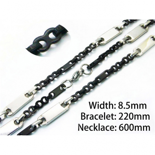 Wholesale Stainless Steel 316L Necklace & Bracelet Set NO.#BC55S0532IJE