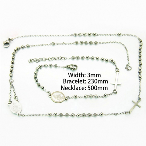 Wholesale Stainless Steel 316L Necklace & Bracelet Set NO.#BC40S0264PL
