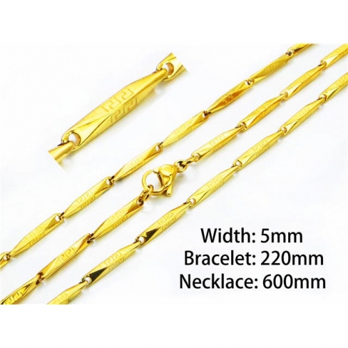 Wholesale Stainless Steel 316L Necklace & Bracelet Set NO.#BC61S0325OW