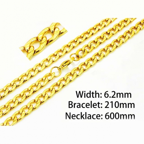 Wholesale Stainless Steel 316L 18K-Gold Jewelry Sets NO.#BC61S0430HDD