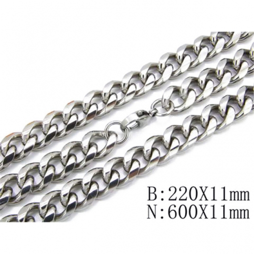 Wholesale Stainless Steel 316L Necklace & Bracelet Set NO.#BC61S0008I00