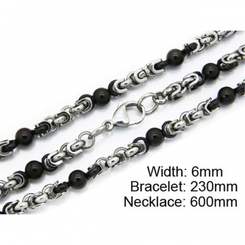Wholesale Stainless Steel 316L Necklace & Bracelet Set NO.#BC55S0118I50